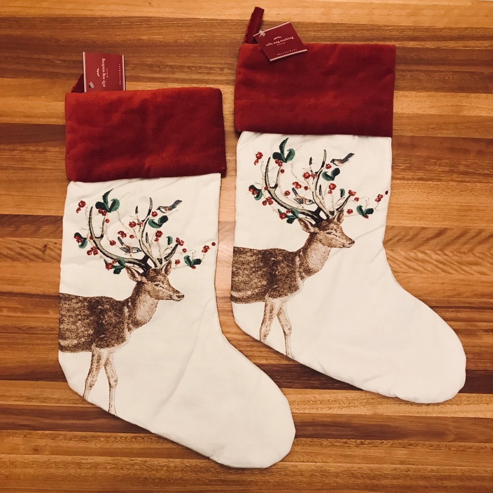 Silly Stag Christmas Stockings NWT